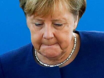 Angela Merkel, en una reunión de la CDU.
 