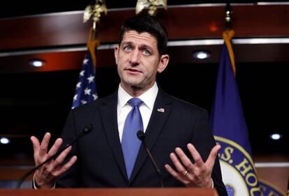 El portavoz de la Cámara de Representantes, el republicano Paul Ryan, la semana pasada en una rueda de prensa.