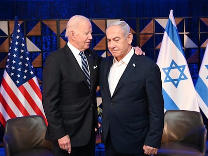 Joe Biden, presidente de EE UU, junto a Benjamin Netanyahu, primer ministro de Israel, el pasado 18 de octubre.