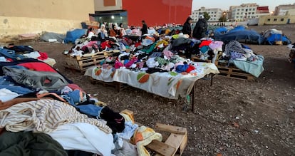 Secondhand clothing market in Beni Ansar, located near the border with Melilla, on January 31.