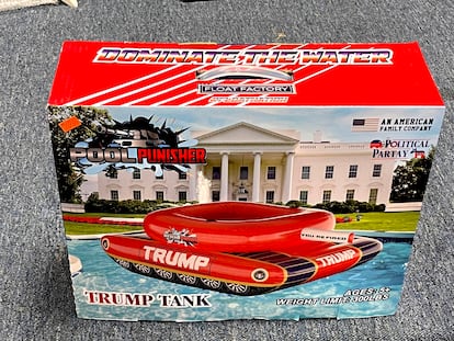 A Trump inflatable pool float. 
