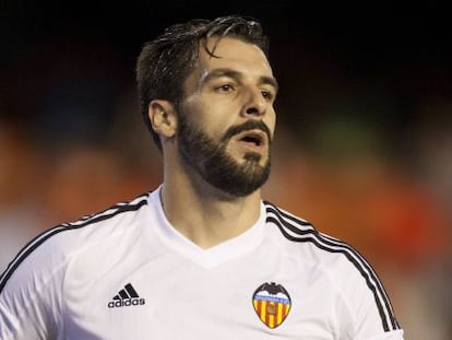 Negredo durante el Valencia-Zenit de esta temporada.