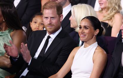 El príncipe Enrique y Meghan Markle durante la gala de premios ESPY, el pasado 11 de julio de 2024, en Los Ángeles (California, EE UU).