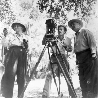 Richard Leacock, a la izquierda, junto al director Robert Flaherty.