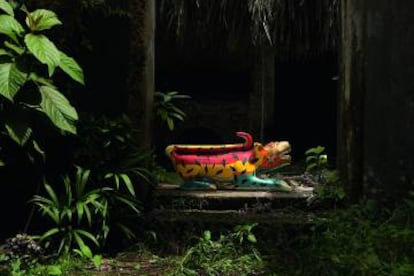 Escultura realizada por los alumnos de la Fundación Bahía de Portobelo.