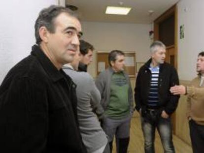 Varios de los diez mineros que han sido juzgados por desórdenes públicos y atentados contra la autoridad.