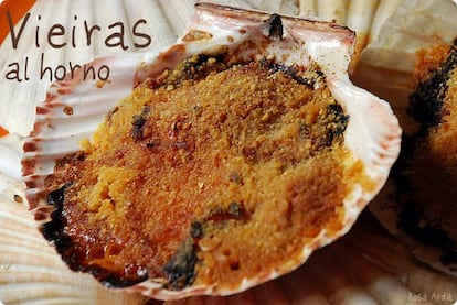 Vieiras al horno