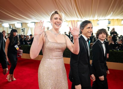 La directora de 'Barbie', Greta Gerwig, a su llegada al teatro Dolby.