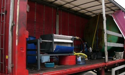 Camión de la trama que se usaba como lavadero del gasóleo bonificado
