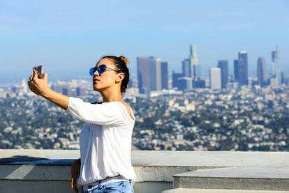 Un 'selfie' desde el Observatorio Griffith, en Los Ángeles.