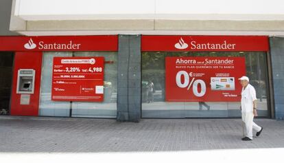 Oficinas del Banco Santander en Barcelona.