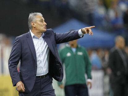 Tite, durante el partido de Brasil contra Paraguay en S&atilde;o Paulo