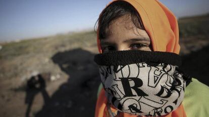 Protesto contra o bloqueio de Jabaliya, norte da Faixa de Gaza.