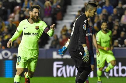 Lionel Messi celebra un gol.