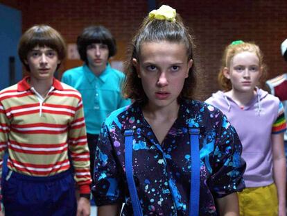 Los protagonistas de 'Stranger Things', en la tercera temporada.