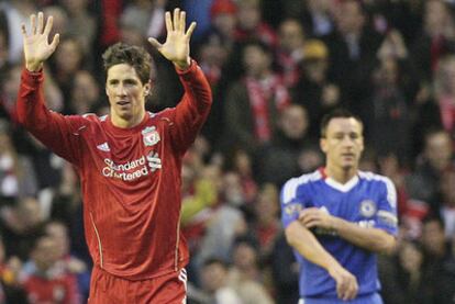 Fernando Torres en un partido contra el Chelsea.