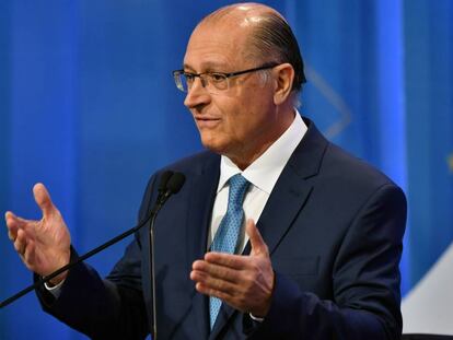 Candidato à Presidência, Geraldo Alckmin (PSDB), participa de debate na Rede TV.