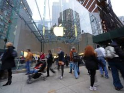 En la imagen, una de las tiendas de Apple en Nueva York. EFE/Archivo