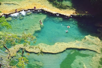 Las pozas de Semuc Champey, en Guatemala.