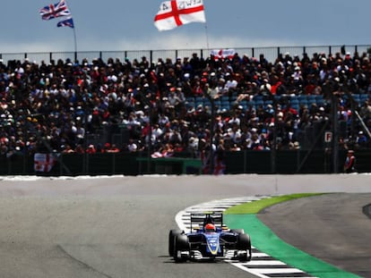 El piloto Felipe Nasr conduce su Sauber en el GP de Gran Breta&ntilde;a.