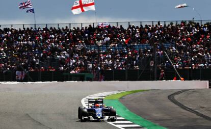 El piloto Felipe Nasr conduce su Sauber en el GP de Gran Breta&ntilde;a.