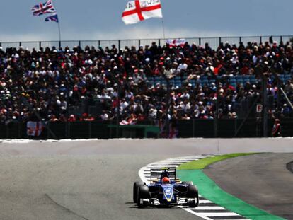 El piloto Felipe Nasr conduce su Sauber en el GP de Gran Breta&ntilde;a.