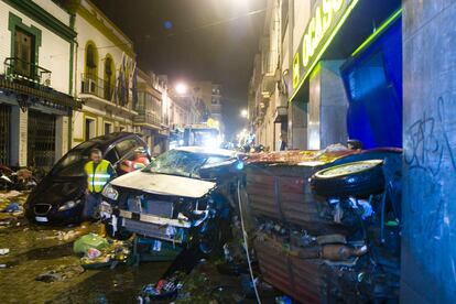 Efectos de la rada que provoc dos muertos en Alcal de Guadara, en 2007.