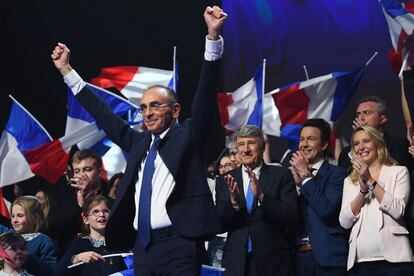 Eric Zemmour, en un acto de campaña en Toulon, en el sur de Francia, el 6 de marzo.