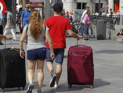 Turistas en el centro de Madrid.