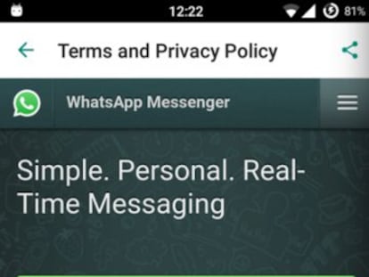 Imatges de la versió preliminar de WhatsApp per a Android.