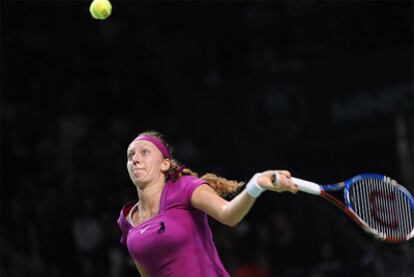 Kvitova, durante la final de la Copa de Maestras.