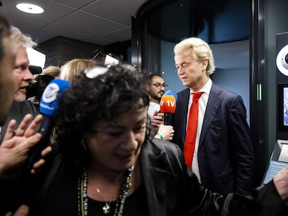 Geert Wilders, cuyo Partido por la Libertad ha ganado las elecciones legislativas holandesas, el viernes en La Haya (Países Bajos).