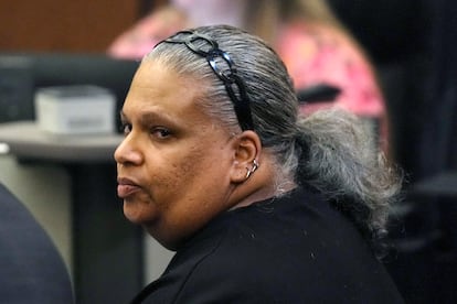 Rafaela Vasquez pauses during a court hearing prior to accepting a plea agreement of three years of supervised probation for the Uber autonomous vehicle crash that killed 49-year-old Elaine Herzberg, at Maricopa County Superior Court, Friday, July 28, 2023, in Phoenix.