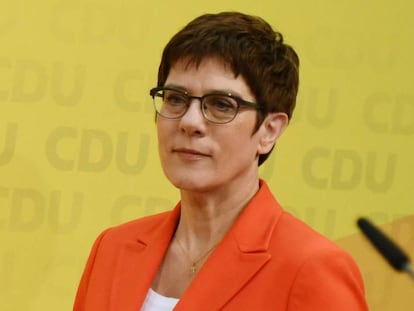 Annegret Kramp-Karrenbauer na sexta-feira passada em Berlim.