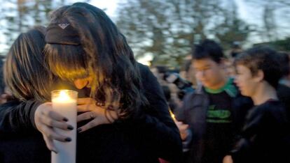 Concentraci&oacute;n de menores por un asesinato en Barcelona en 2008.