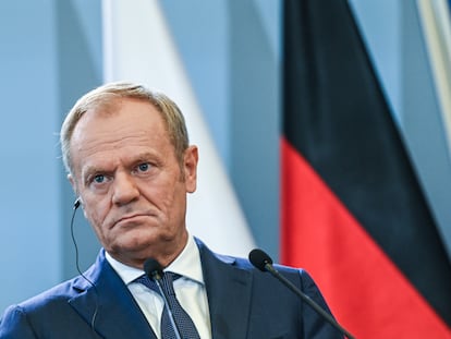 El primer ministro de Polonia, Donald Tusk, en Varsovia el 2 de julio, es uno de los políticos europeos que ha mostrado su alegría ante el fracaso de la extrema derecha en las elecciones de Francia.