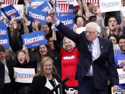 Bernie Sanders, en Manchester, (New Hampshire), este martes.