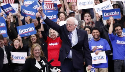 Bernie Sanders, en Manchester, (New Hampshire), este martes.