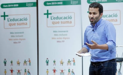 Vicent Marzà en la presentación de las novedades y objetivos del curso escolar 2019-2020.