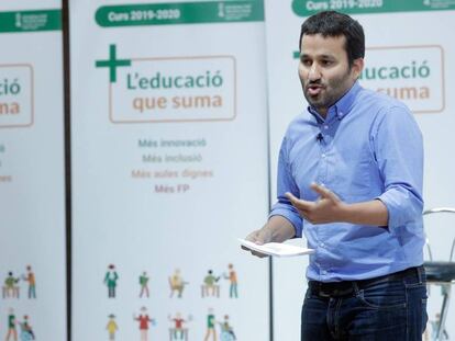 Vicent Marzà en la presentación de las novedades y objetivos del curso escolar 2019-2020.