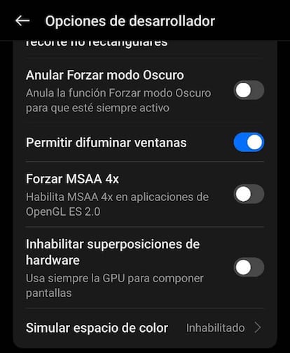 Activar la mejora de renderizado en Android