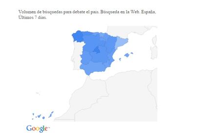 Volumen de búsquedas para "debate el país" en Google.