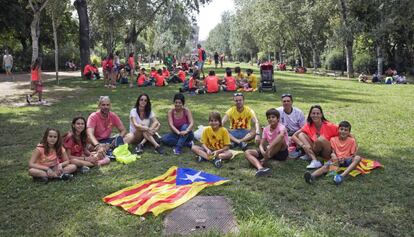 La familia Riera, en el parque de la Ciutadella.