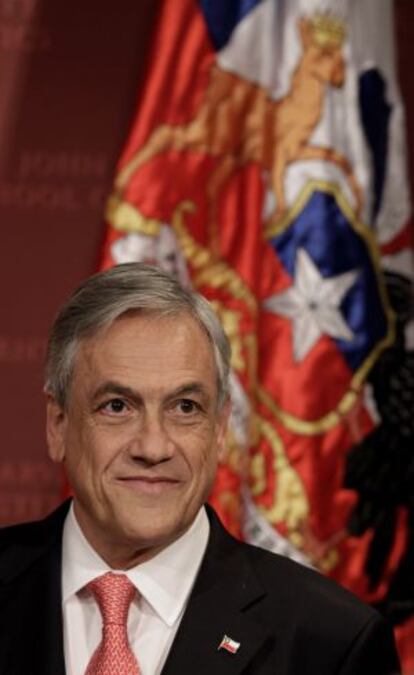 Sebastián Piñera, durante un discurso en la Universidad de Harvard.