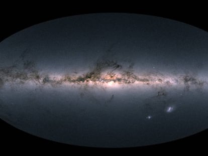Imagen del mapa de la Vía Láctea y otras galaxias cercanas que cataloga más de 1.700 millones de estrellas.