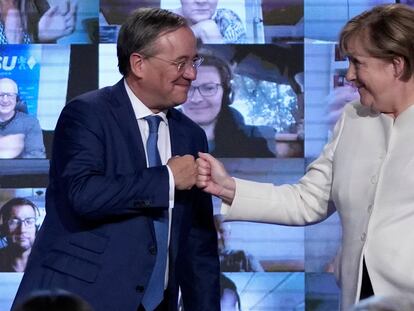 Angela Merkel y Armin Laschet, su sucesor en la CDU y candidato para las elecciones