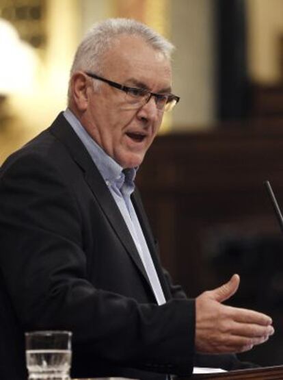 Cayo Lara, durante su intervención en la sesión de la tarde del debate sobre el estado de la nación.