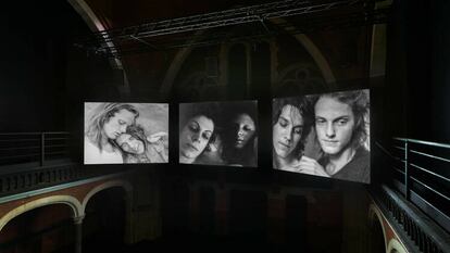 Nan Goldin's installation dedicated to her sister Barbara in a church in Charing Cross, central London.