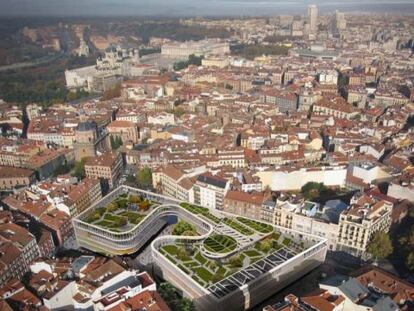 Proyecci&oacute;n realizada por el Ayuntamiento de Madrid cuando era alcaldesa Ana Botella sobre c&oacute;mo quedar&iacute;a la plaza de la Cebada.