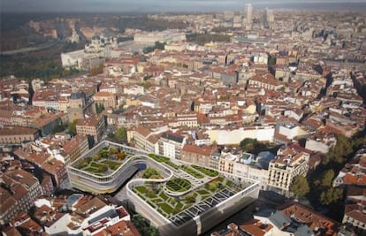 Proyecci&oacute;n realizada por el Ayuntamiento de Madrid cuando era alcaldesa Ana Botella sobre c&oacute;mo quedar&iacute;a la plaza de la Cebada.